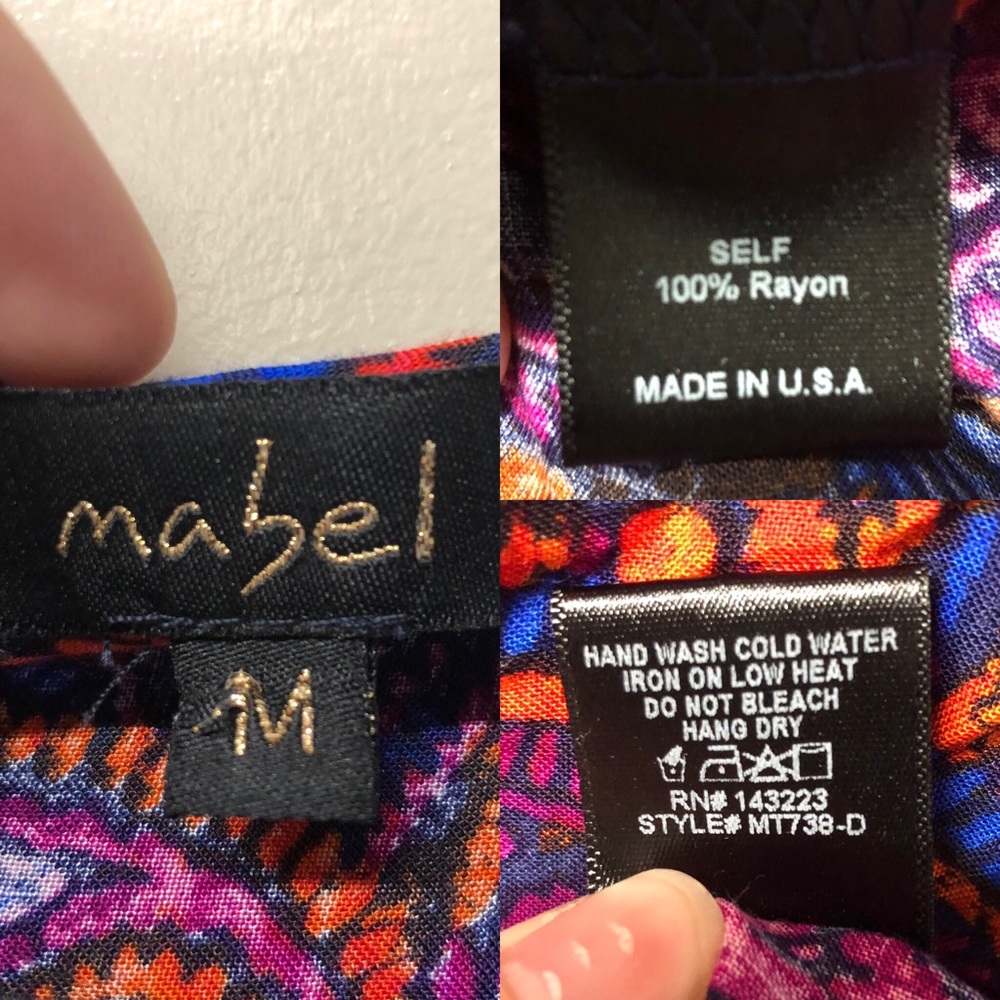 Mary & Mabel Paisley Long Sleeve w Keyhole Neck M - Picture 8 of 8